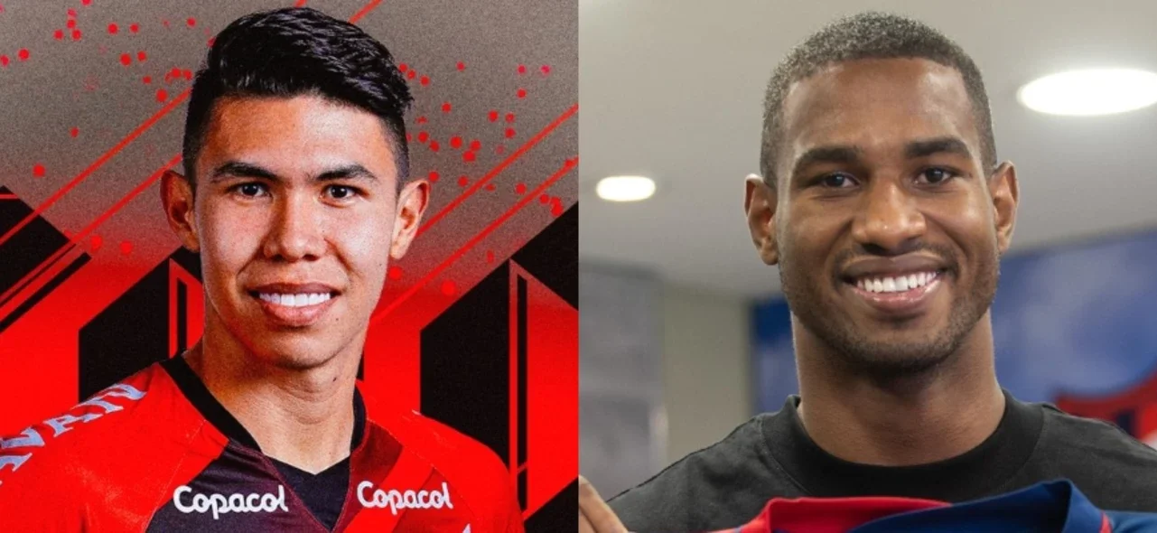 Nicolás Hernández y Jhohan Romaña, jugadores colombianos - X: @AthleticoPR y @SanLorenzo