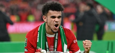 Luis Díaz jugó todo el partido de la final ante Chelsea por la Caracabao Cup 2024 - AFP