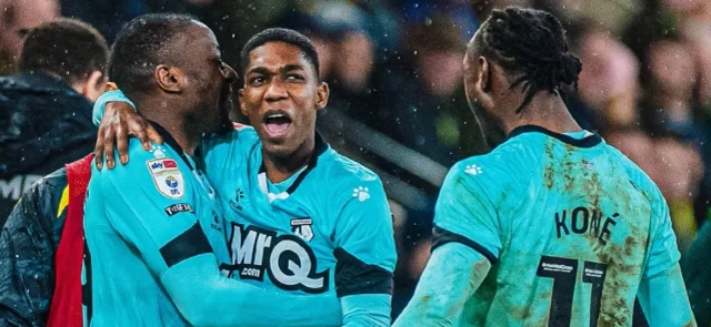 Yaser Asprilla marcó gol con Watford ante Norwich - Instagram: @watfordfcofficial