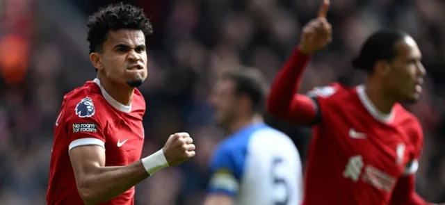 Luis Díaz marcó gol en el triunfo de Liverpool a Brighton - AFP