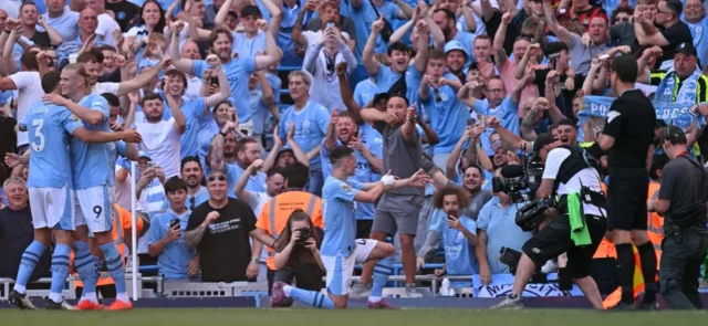Manchester City celebró el título de la Premier League 2023/24 - AFP
