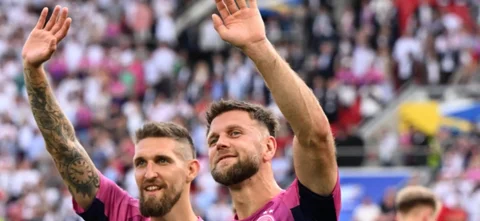 Robert Andrich y Niklas Füllkrug en triunfo de Alemania - AFP