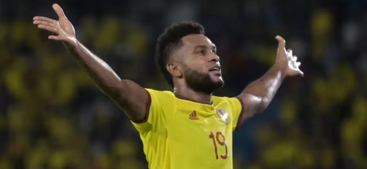Miguel Ángel Borja con la selección Colombia / AFP