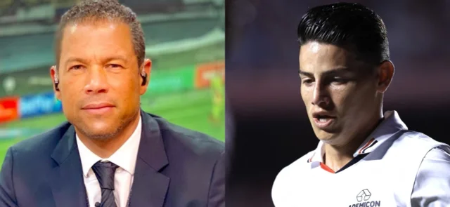 Óscar Córdoba y James Rodríguez - @oscarcordoba_/AFP