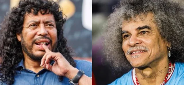 Rene Higuita y Carlos Valderrama / AFP