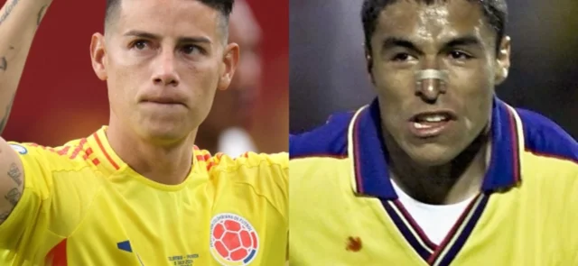 James Rodríguez e Iván Ramiro Córdoba - AFP