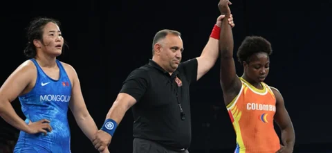 Tatiana Rentería, luchadora colombiana/AFP