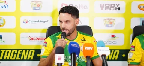 Sebastián Viera en su presentación como DT de Real Cartagena / Foto: @RealCartagenaTV