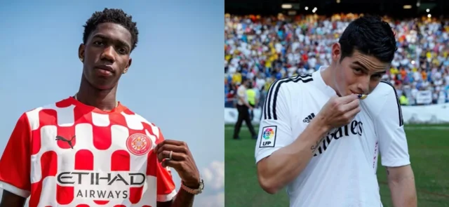 Yaser Asprilla y James Rodríguez / AFP