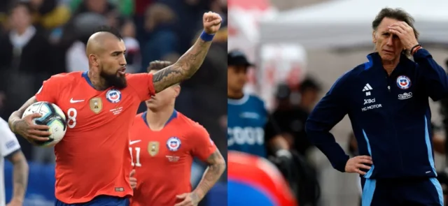 Arturo Vidal y Ricardo Gareca / AFP