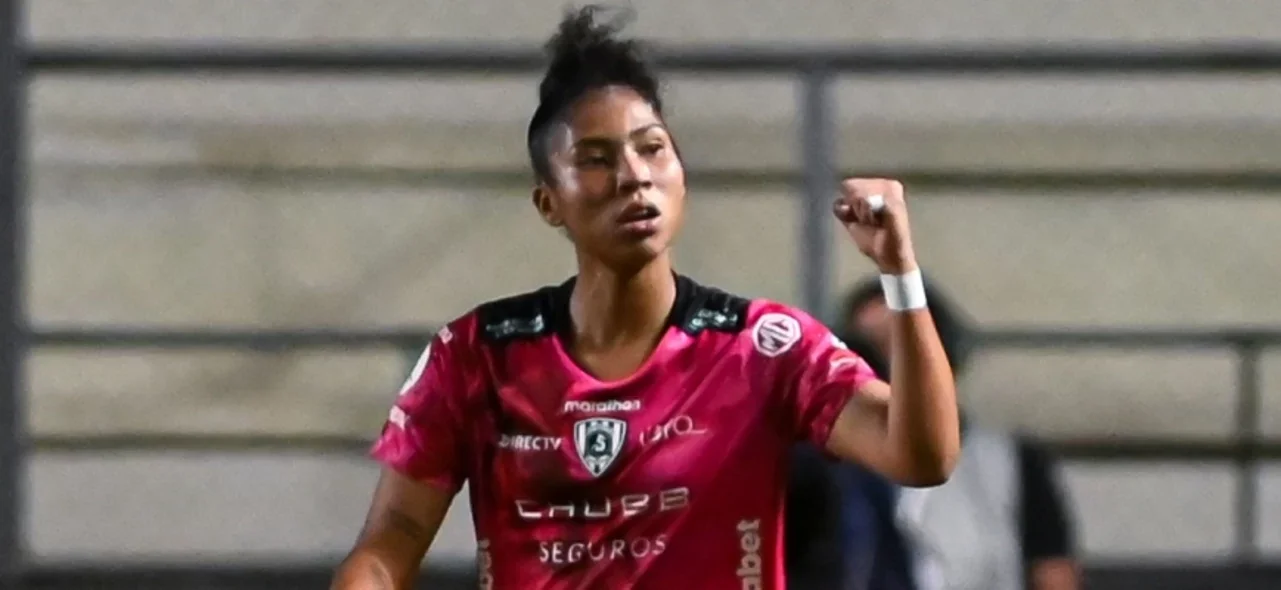 Nayely Bolaños marcó triplete en contra de Deportivo Cali - X: @DragonasIDV