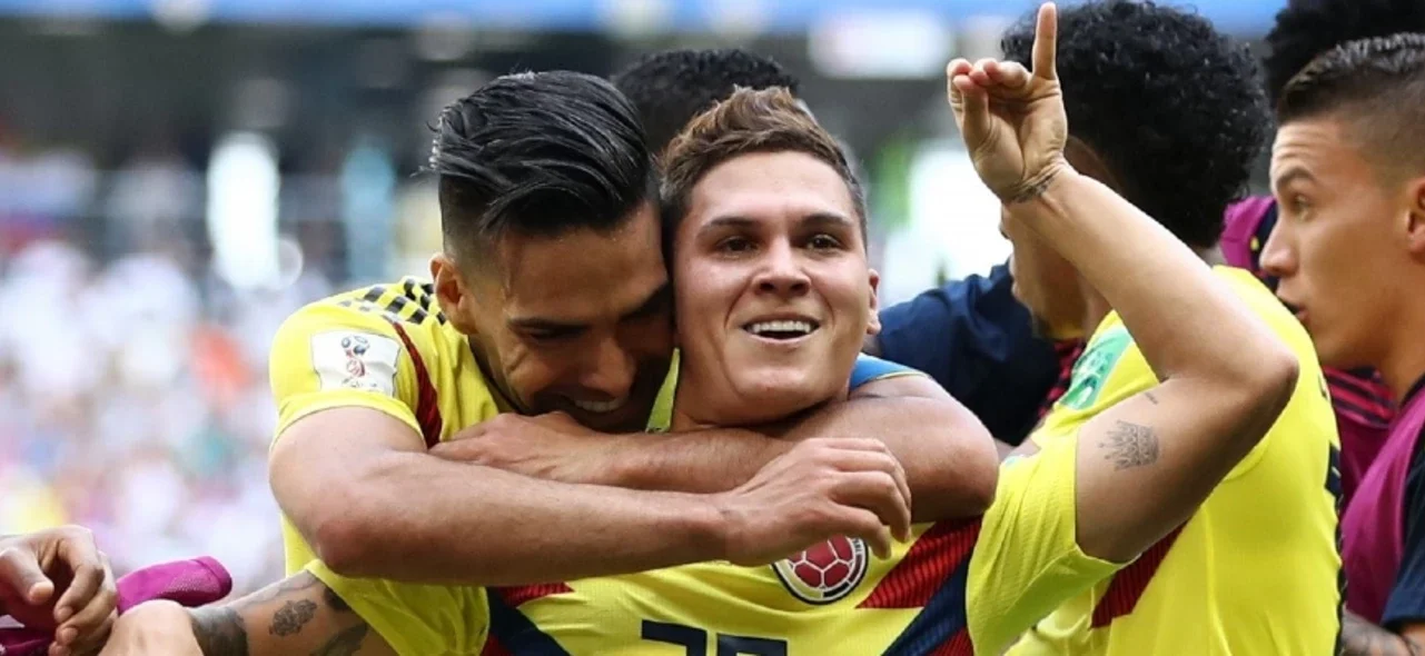 Falcao García y Juan Fernando Quintero en el Mundial de Rusia 2018 / AFP