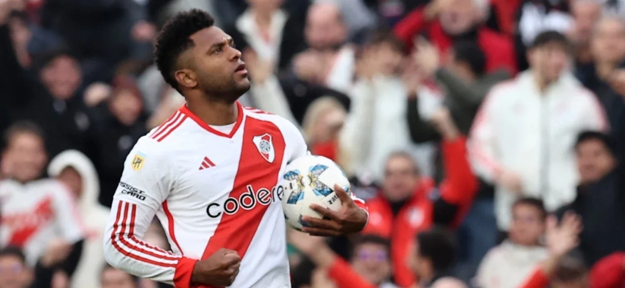 Miguel Ángel Borja es uno de los goleadores de la Copa Libertadores. / AFP.