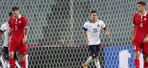 Italia goleó a la modesta Moldavia en partido amistoso