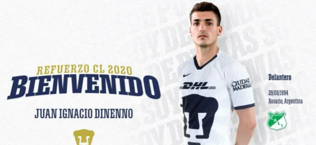 Juan Dinenno es nuevo jugador de Pumas de México