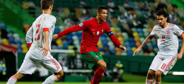 Portugal, con Cristiano Ronaldo, no pasó del empate ante España en amistoso