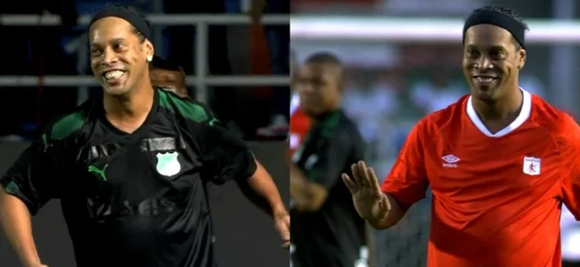 Ronaldinho lució su magia con doblete en el empate entre Cali y América