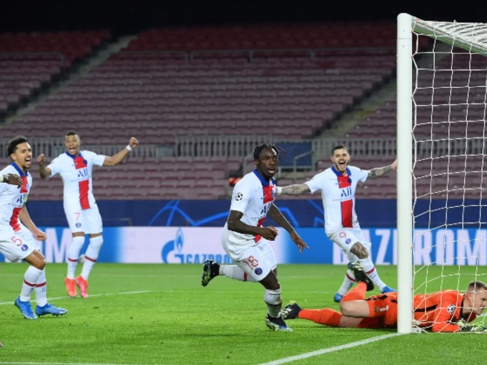 Moise Kean anotó uno de los 4 goles de PSG. / Foto: AFP