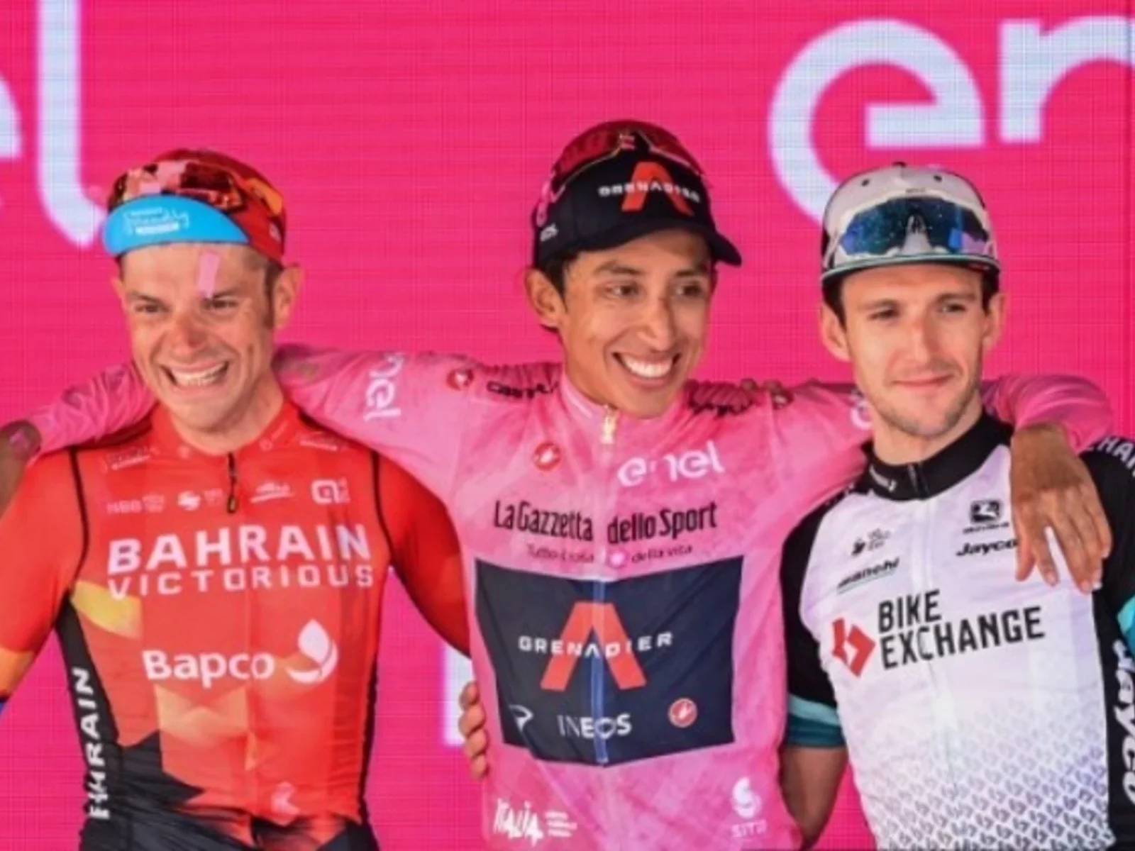 El podio del Giro de Italia 2021 / AFP