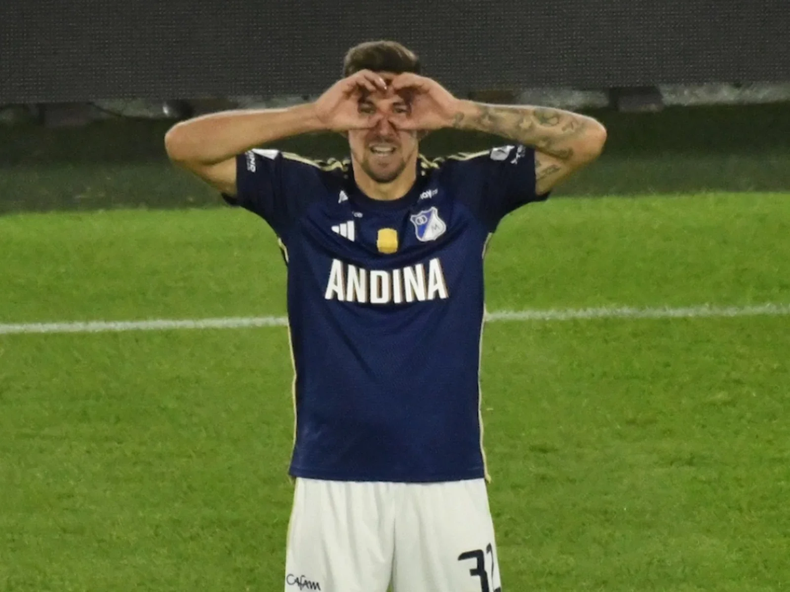 Santiago Giordana anotó su primer gol con Millonarios en la Superliga. / Foto: Vizzorimage.