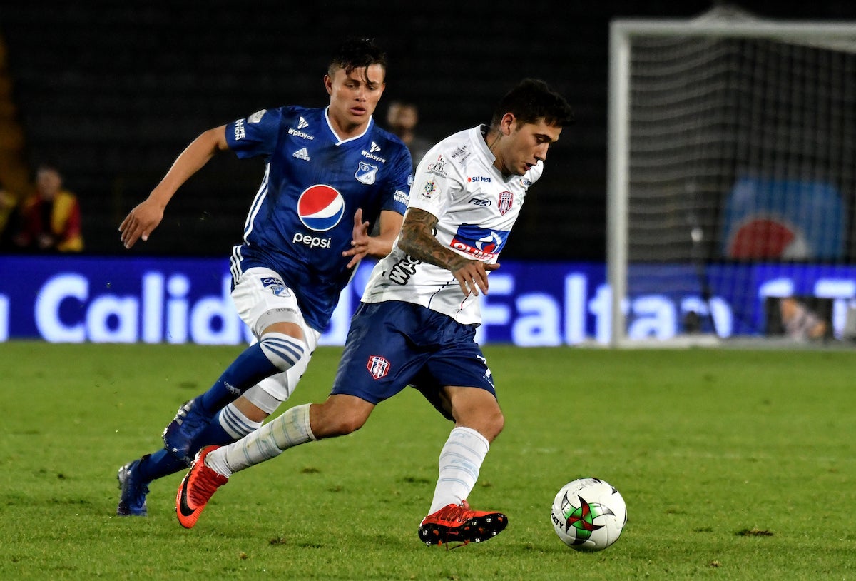 Christian Huérfano con la camiseta de Millonarios vs. Unión Magdalena - VizzorImage