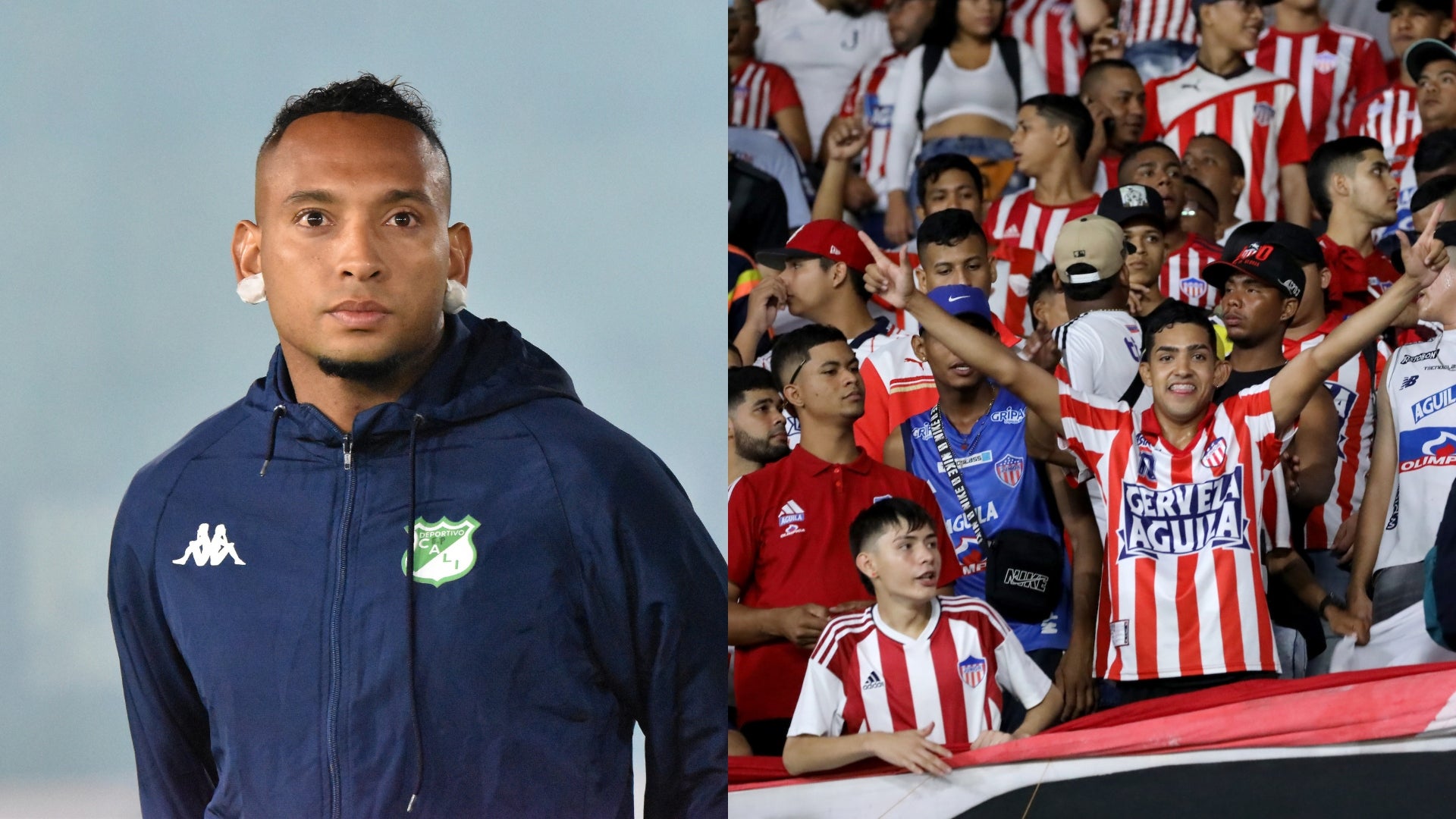 Jarlan Barrera e hinchada de Junior