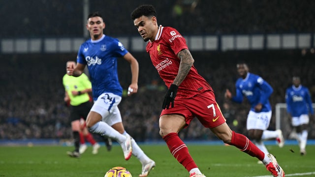 Luis Díaz, titular en Everton 2-2 Liverpool - AFP