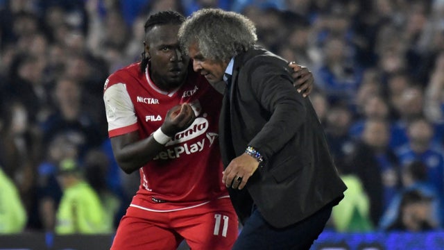 Hugo Rodallega y Alberto Gamero en Santa Fe vs Millonarios - VizzorImage