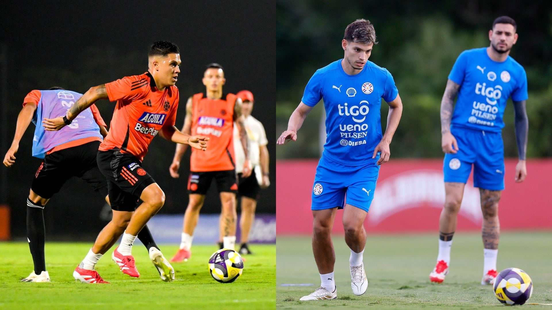 Entrenos colombia vs paraguay