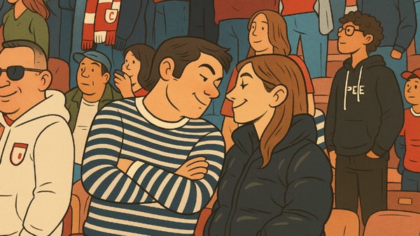 Fue al estadio por Santa Fe… Y se perdió el gol por estar de coqueto