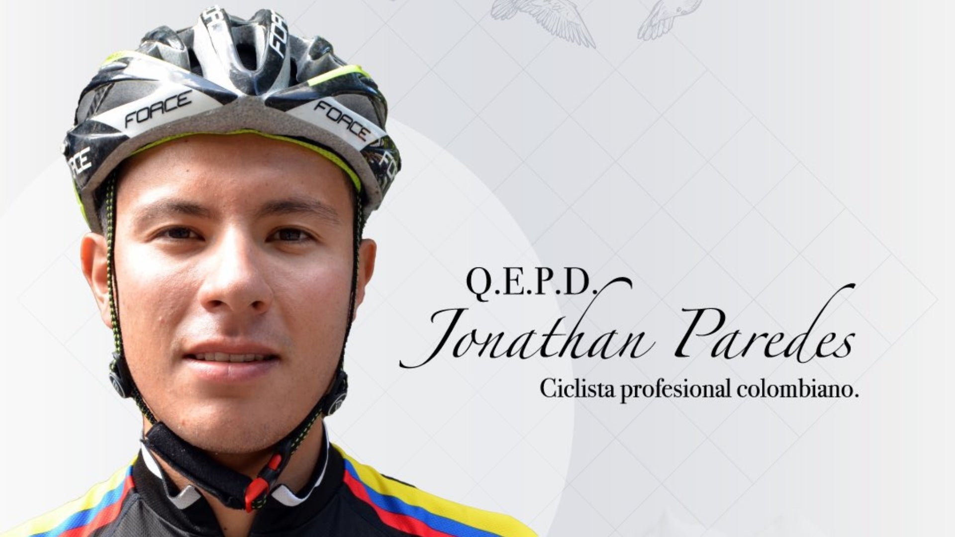 Jonathan Paredes murió tras accidente de tránsito - MinDeporte Jonathan Paredes, ciclista que perdio la vida - MinDeporte