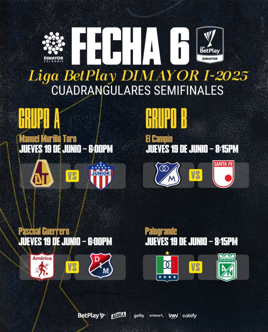 Fecha 6 cuadrangulares