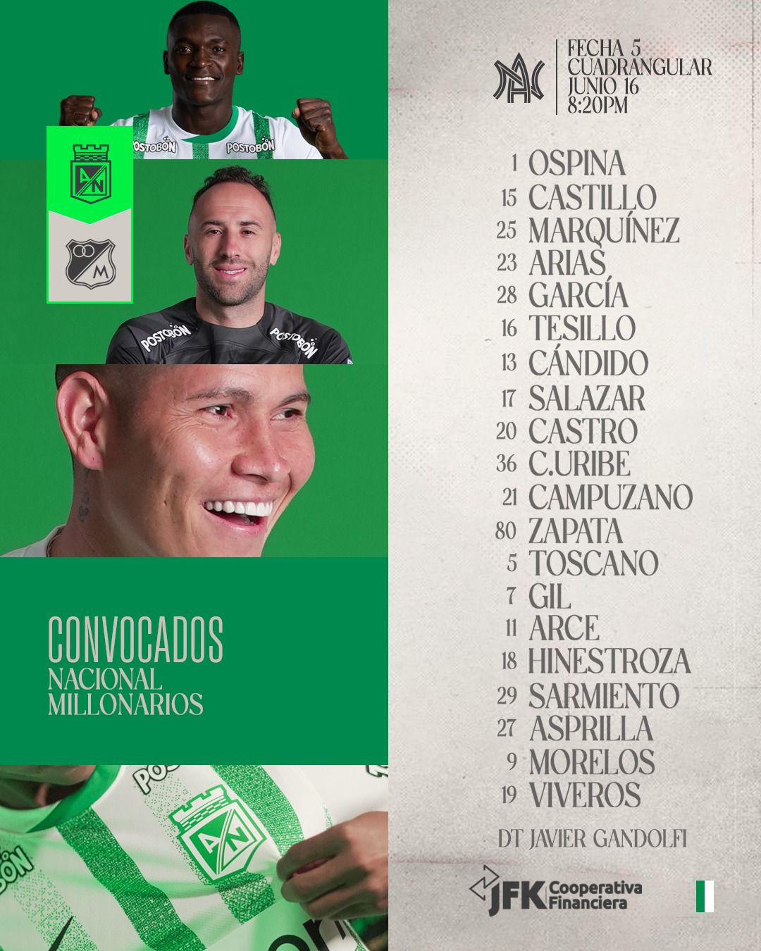 Convocatoria de Atlético Nacional