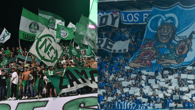 Hinchas de Nacional y Millonarios