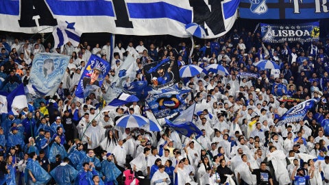 Recibimiento de Millonarios para el clasico vs Santa Fe - VizzorImage
