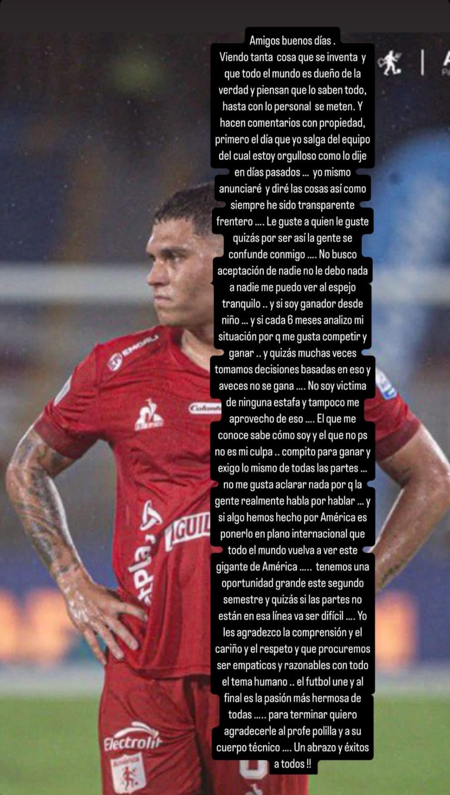 Declaración de Juan Fernando Quintero en América - @juanferquinterop