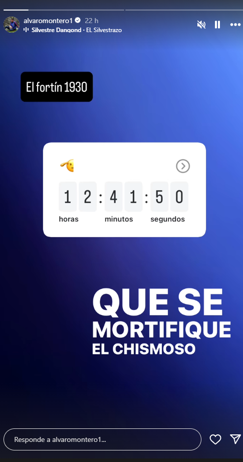 Historia de Instagram de Álvaro Montero
