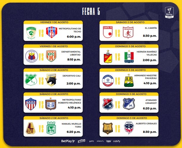 Fecha 5 - Clausura 2025 - Dimayor