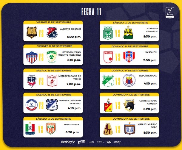 Fecha 11 - Clausura 2025 - Dimayor
