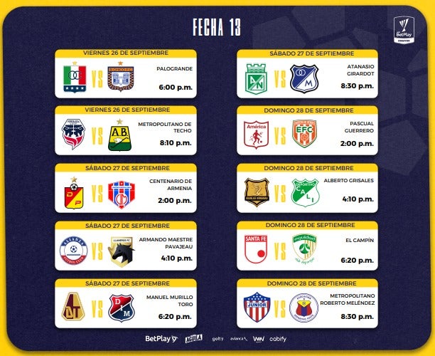 Fecha 13 - Clausura 2025 - Dimayor