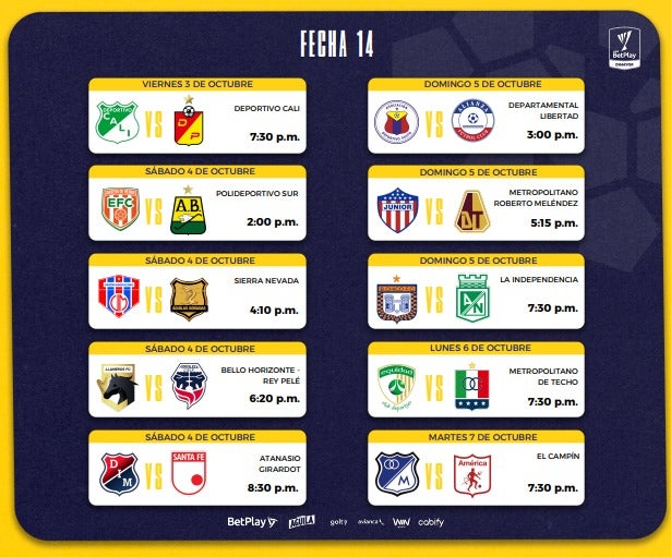 Fecha 14 - Clausura 2025 - Dimayor