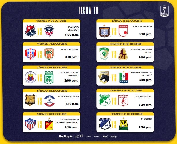 Fecha 16 - Clausura 2025 - Dimayor