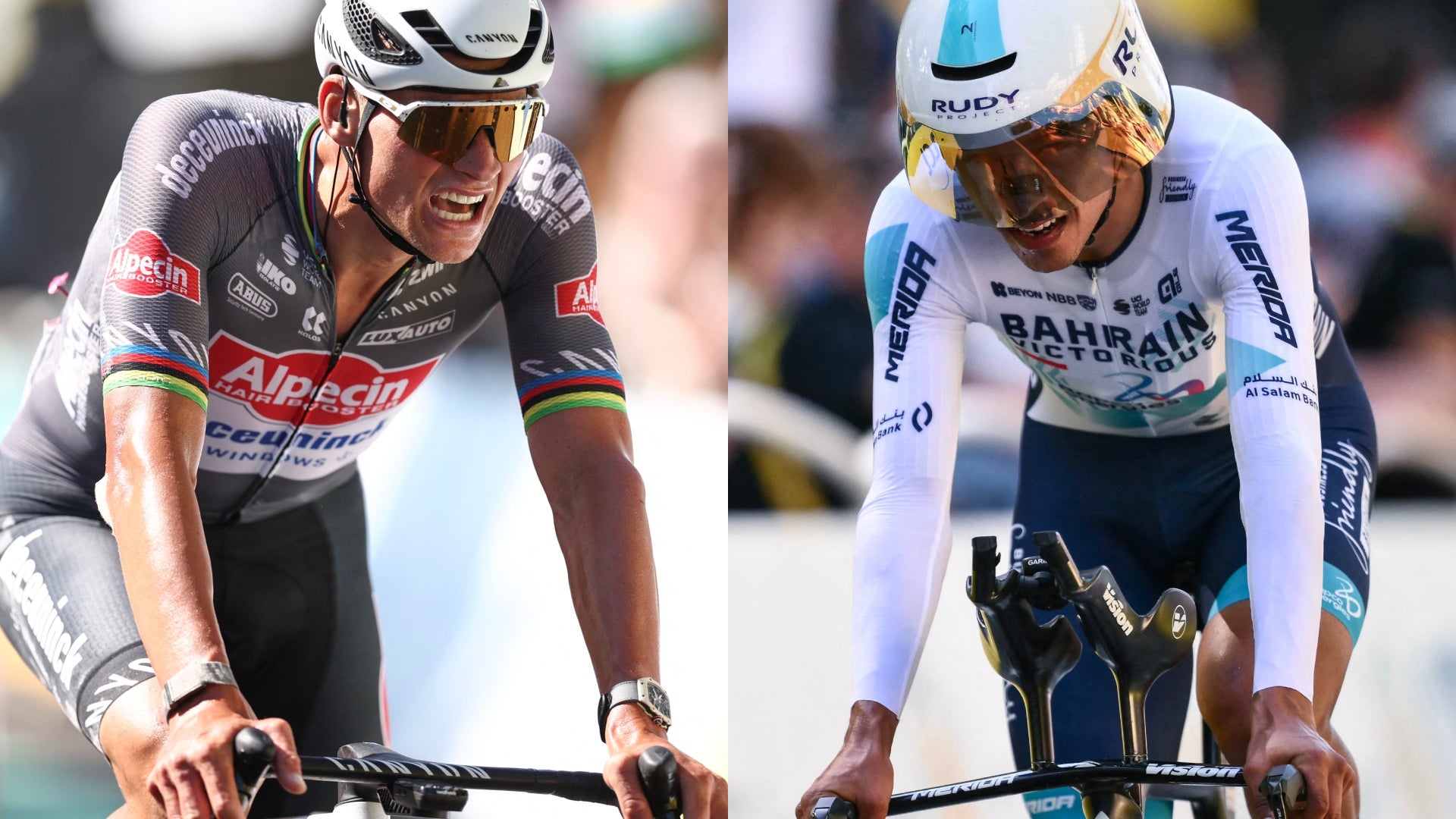 Mathieu Van der Poel y Santiago Buitrago en Tour de Francia - AFP Mathieu Van der Poel y Santiago Buitrago en Tour de Francia - AFP