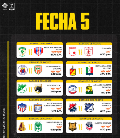 Fecha 5 de la Liga BetPlay