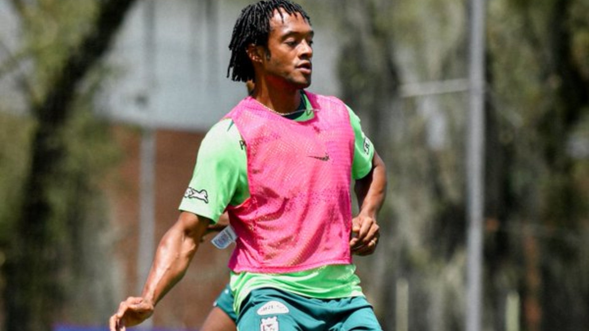 Juan Cuadrado entrenando con Nacional