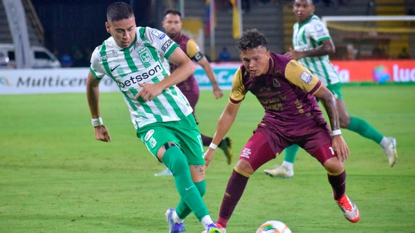 ¡Otra roja! Nacional se queda con dos menos ante Tolima