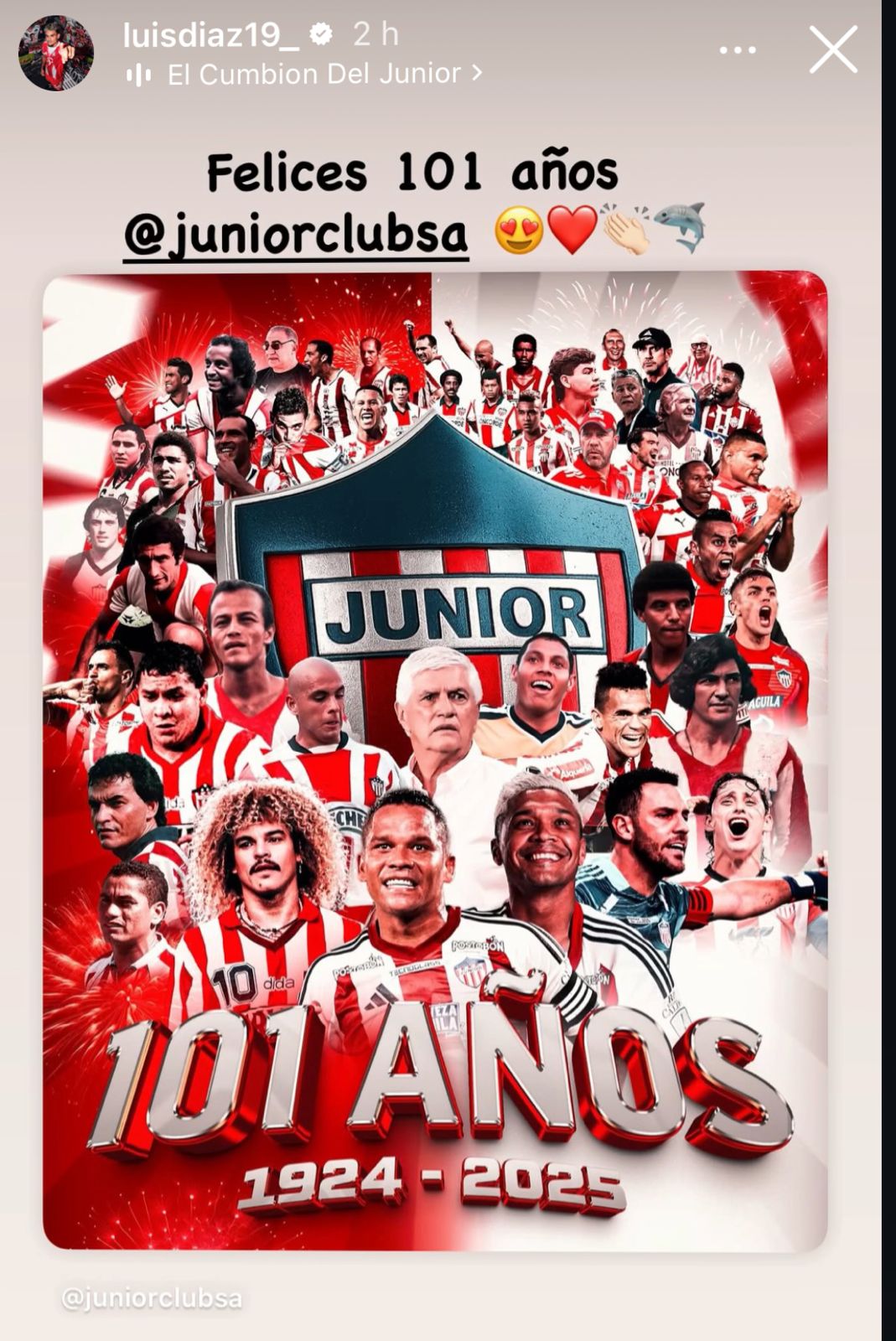 Luis Díaz publicó mensaje para Junior