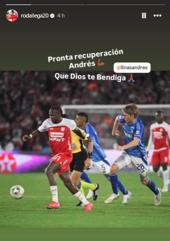 Rodallega envió mensaje de aliento a Llinás - Instagram