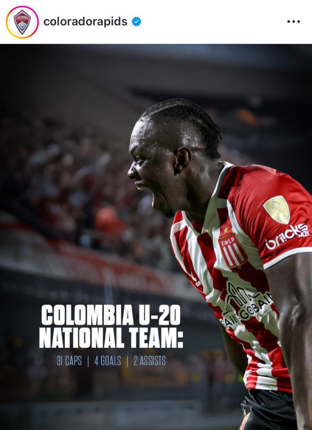 Error en anuncio de Manyoma a Colorado Rapids - Instagram