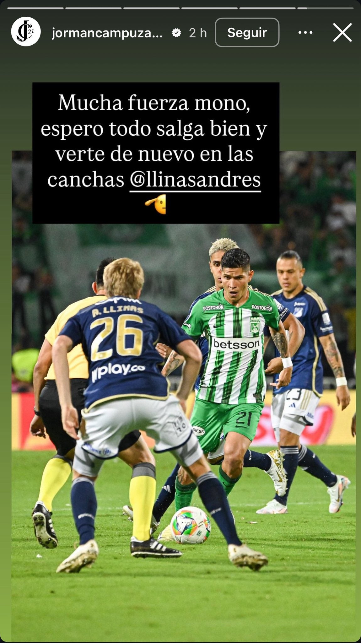 Mensaje de Campuzano a Llinás